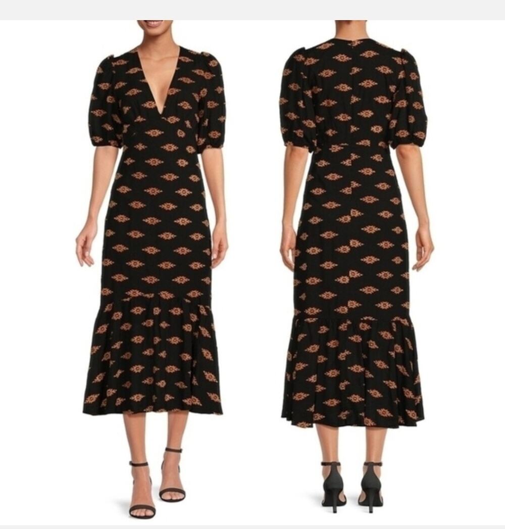 RHODE Ikay Clip Jacquard Ester Midi Dress NWT